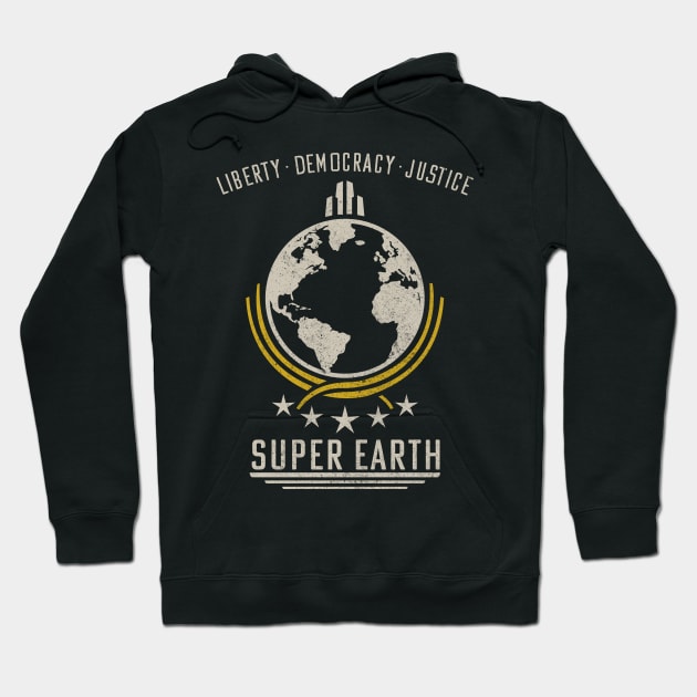 Super Earth Diving Into Hell For Liberty Hoodie by MakgaArt